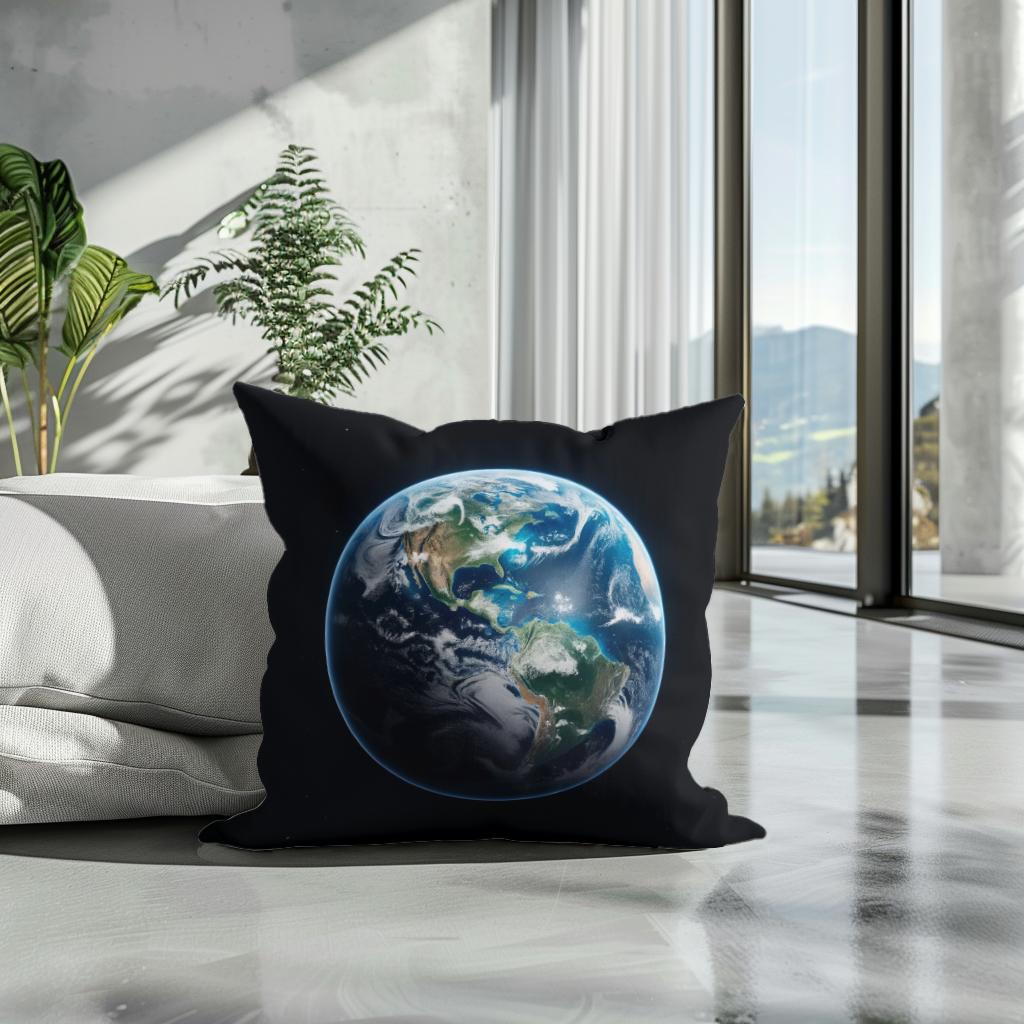 Earth's Nocturnal Elegance Cotton Cushion