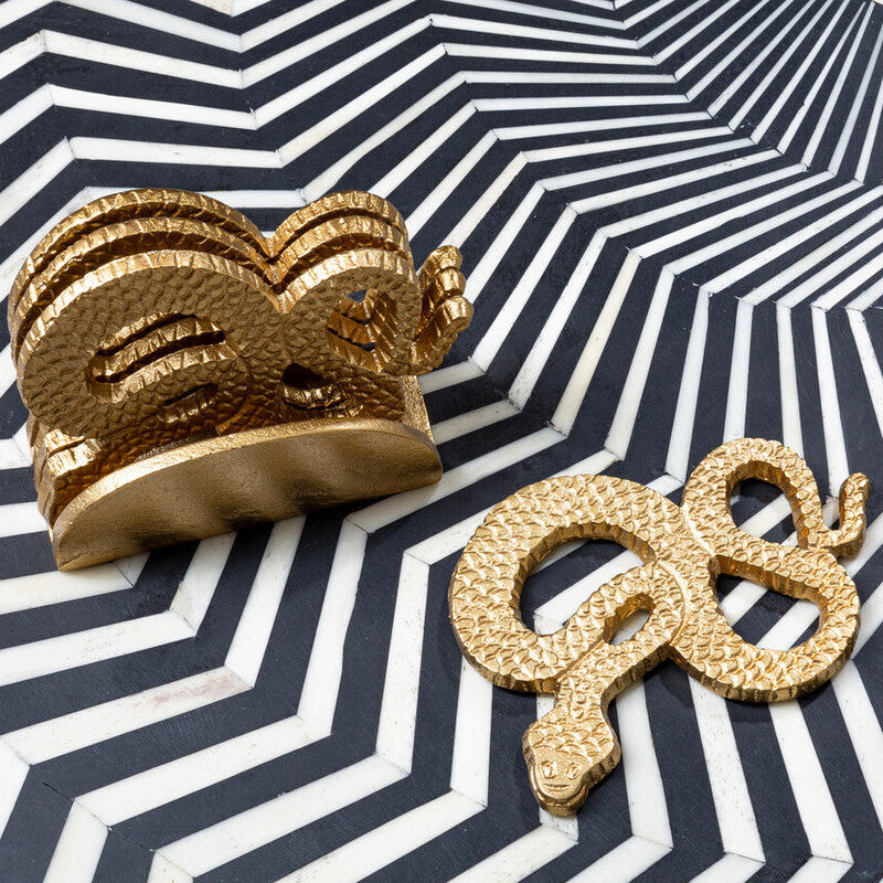 Serpent Gold Set of 4 Coasters with Holder