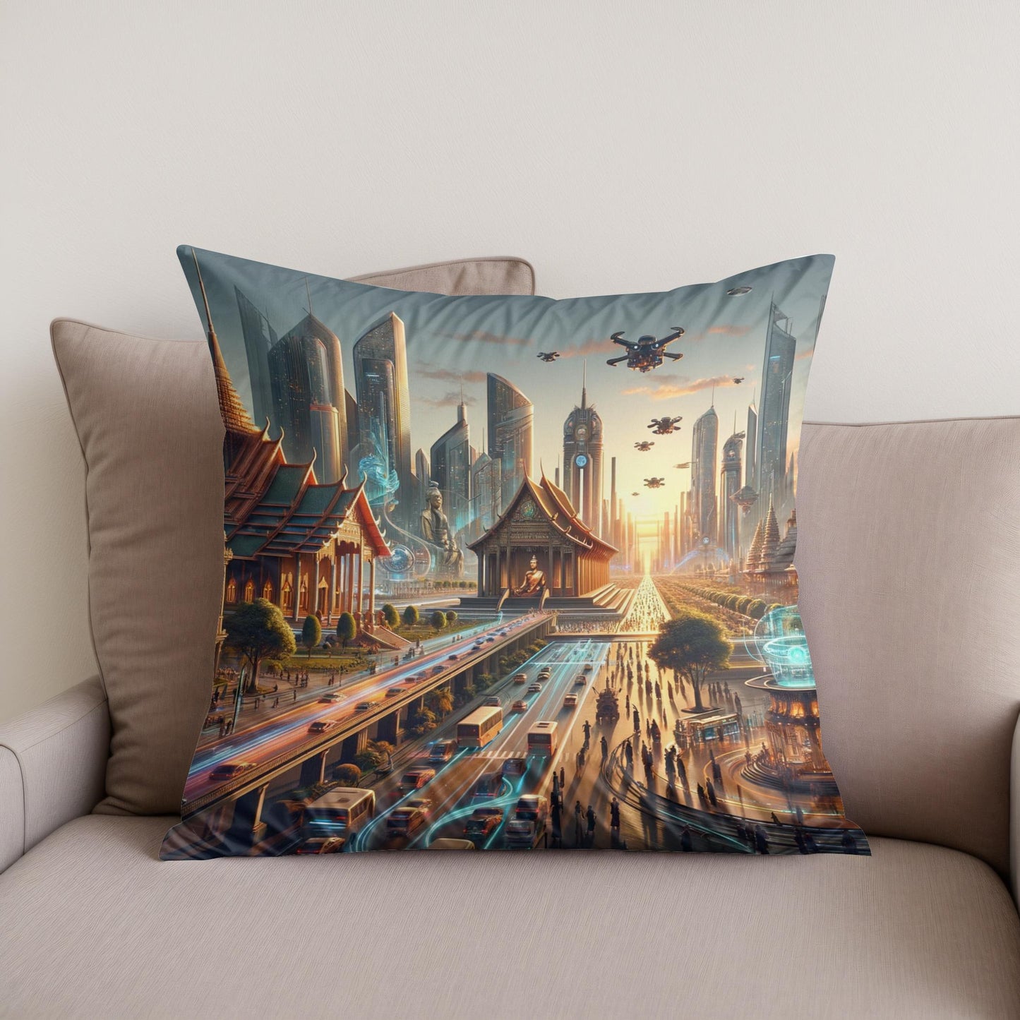 Past Meets Future Cotton Cushion