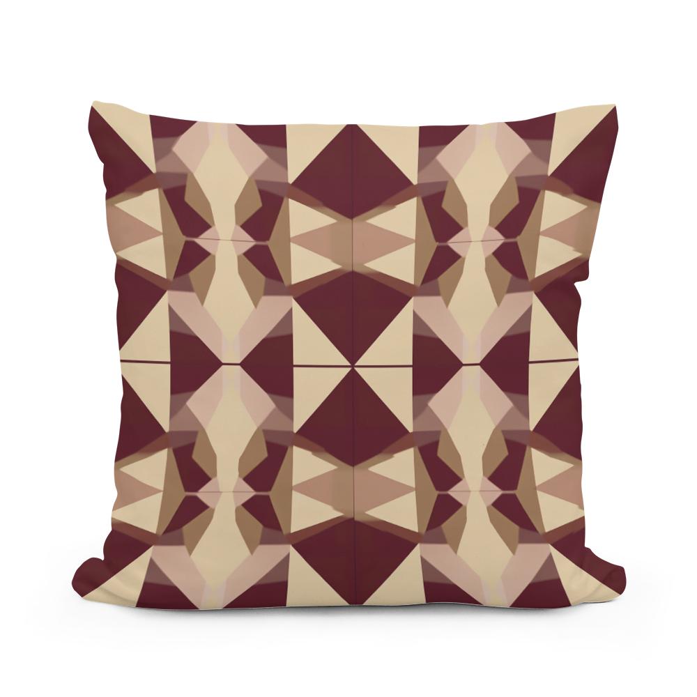 Burgundy Sand Triangles Cotton Cushion