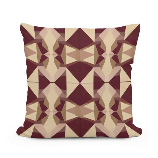 Burgundy Sand Triangles Cotton Cushion