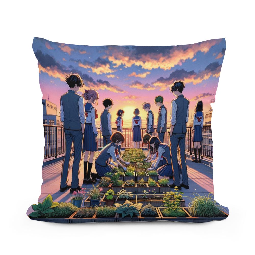 Rooftop Dreamscape Cotton Cushion