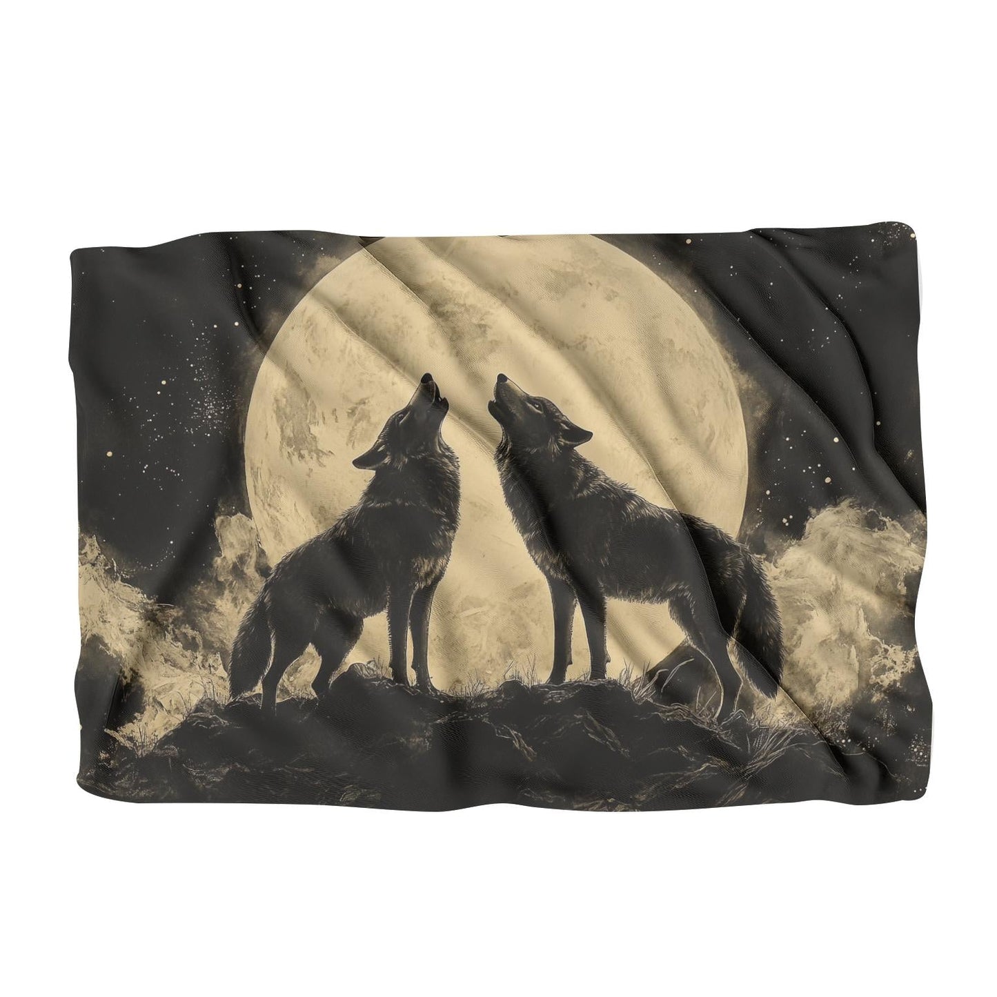 Lunar Serenade Wolves Blanket