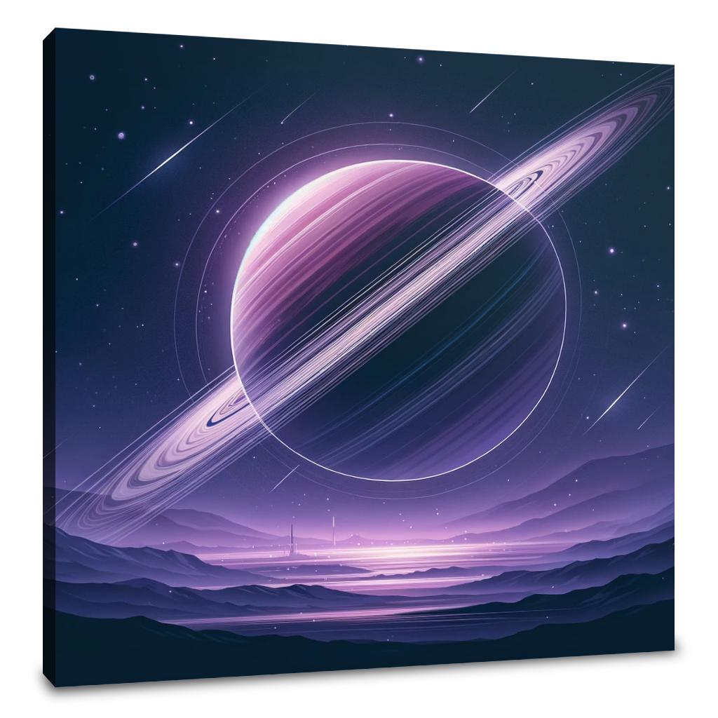 Violet Ring Planet Canvas