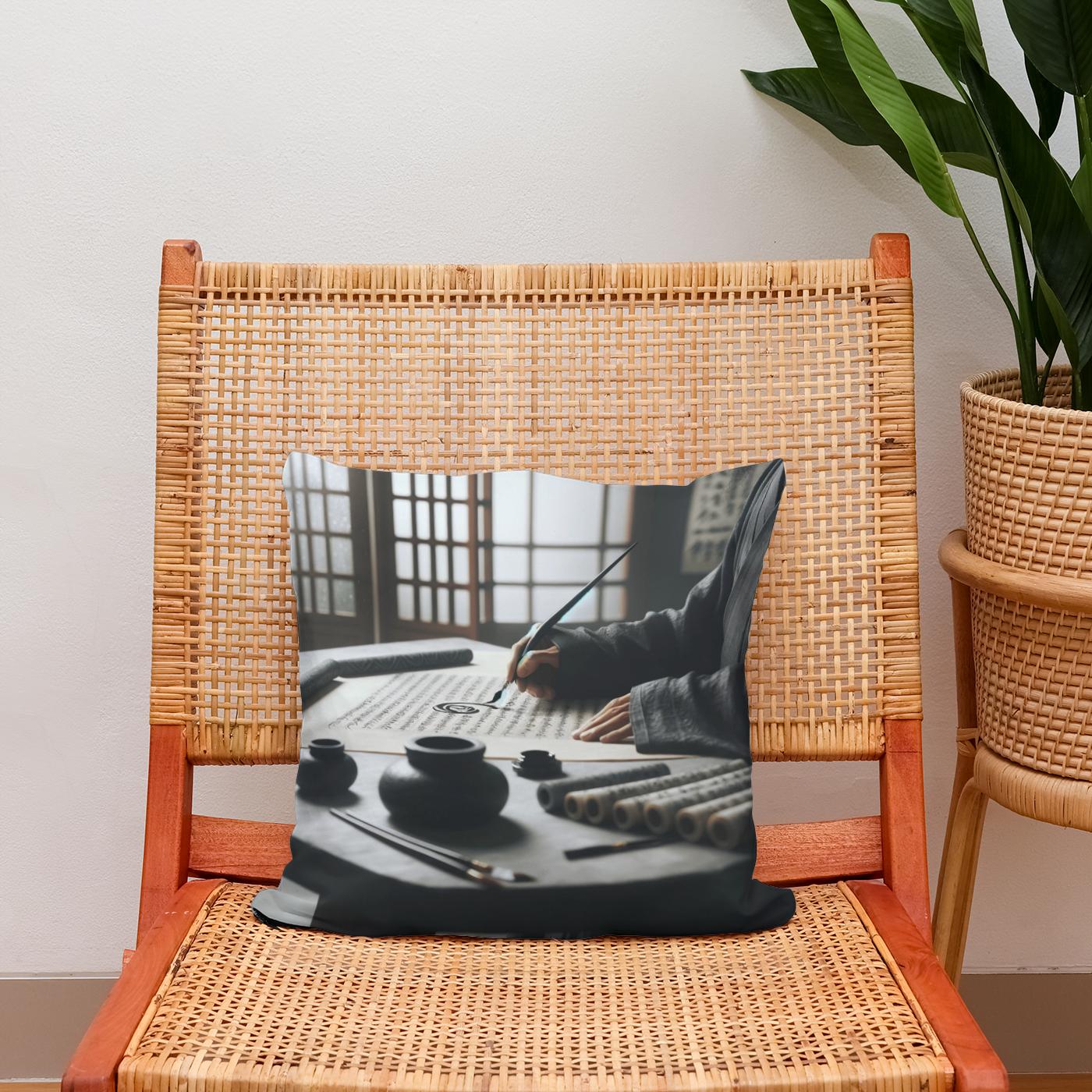 Zen Scribe Cotton Cushion