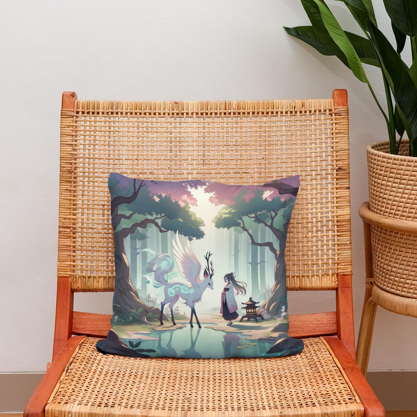 Enchanted Forest Encounter Cotton Cushion