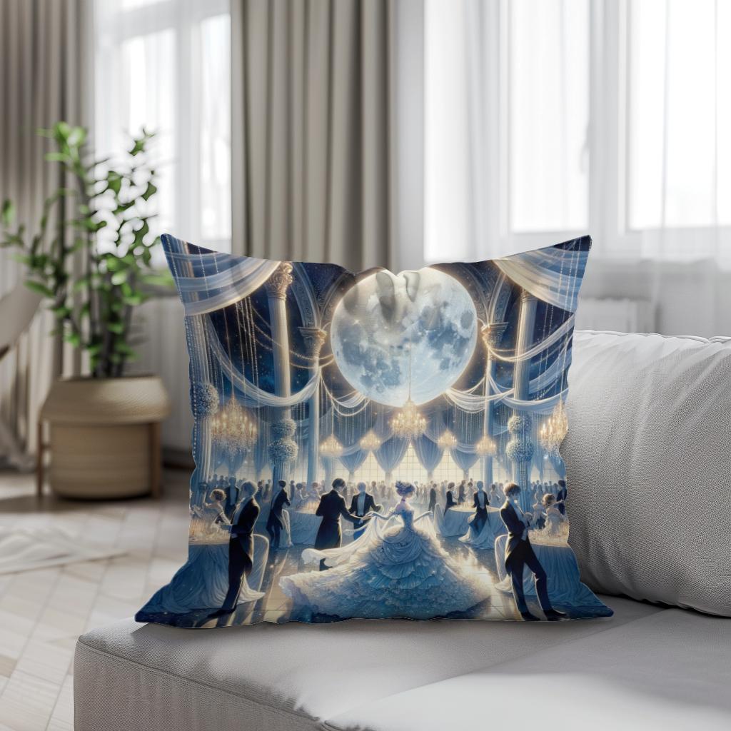 Moonlit Elegance Soiree Cotton Cushion