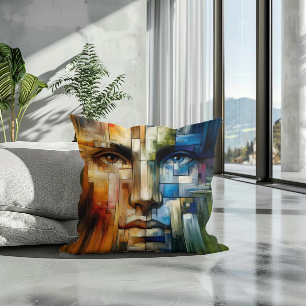 Emotional Mosaic Cotton Cushion