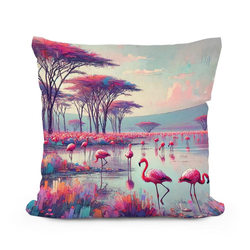 Flamingo Paradise Cotton Cushion