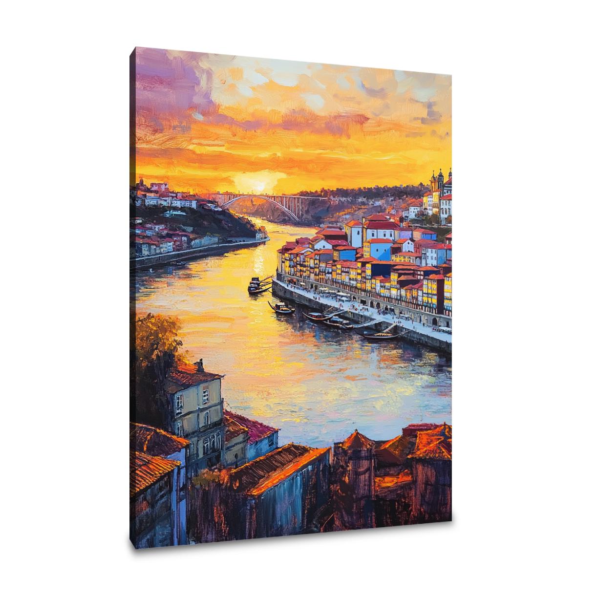 Porto Sunset Reflections Canvas