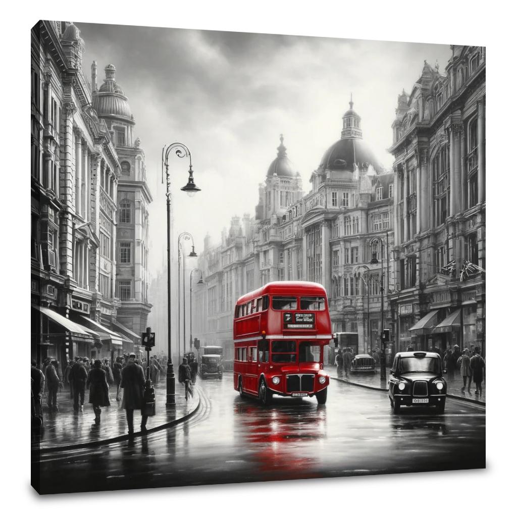 Red Essence of London Canvas