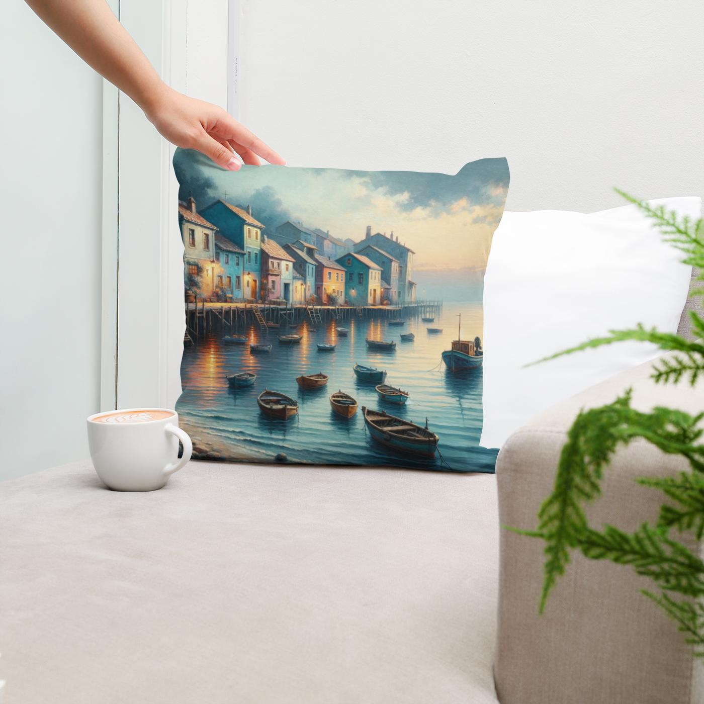 Dusk Harbor Cotton Cushion