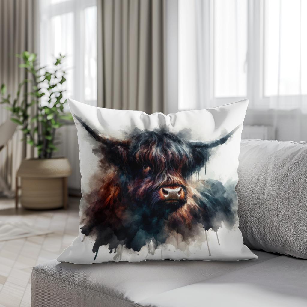 Highland Cow Soul Cotton Cushion