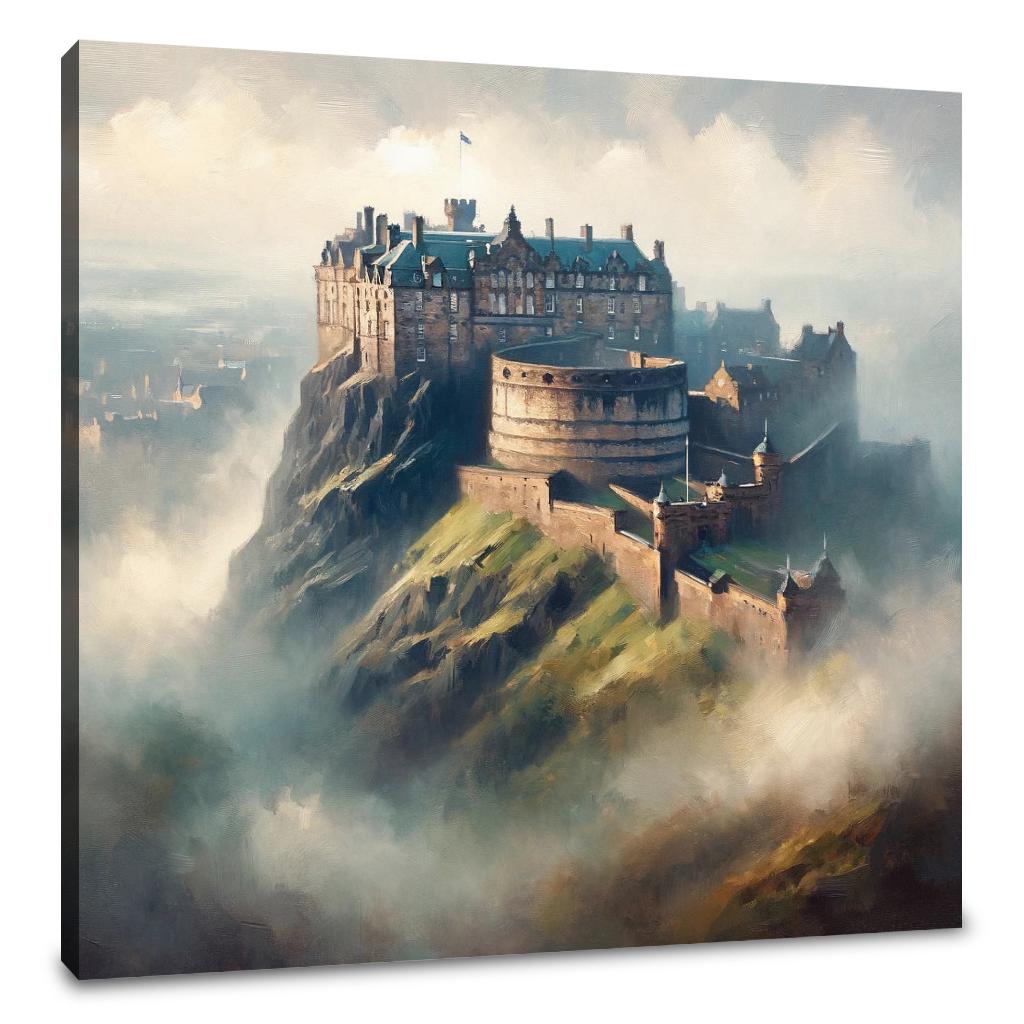 Edinburgh Castle Misty Dawn Canvas