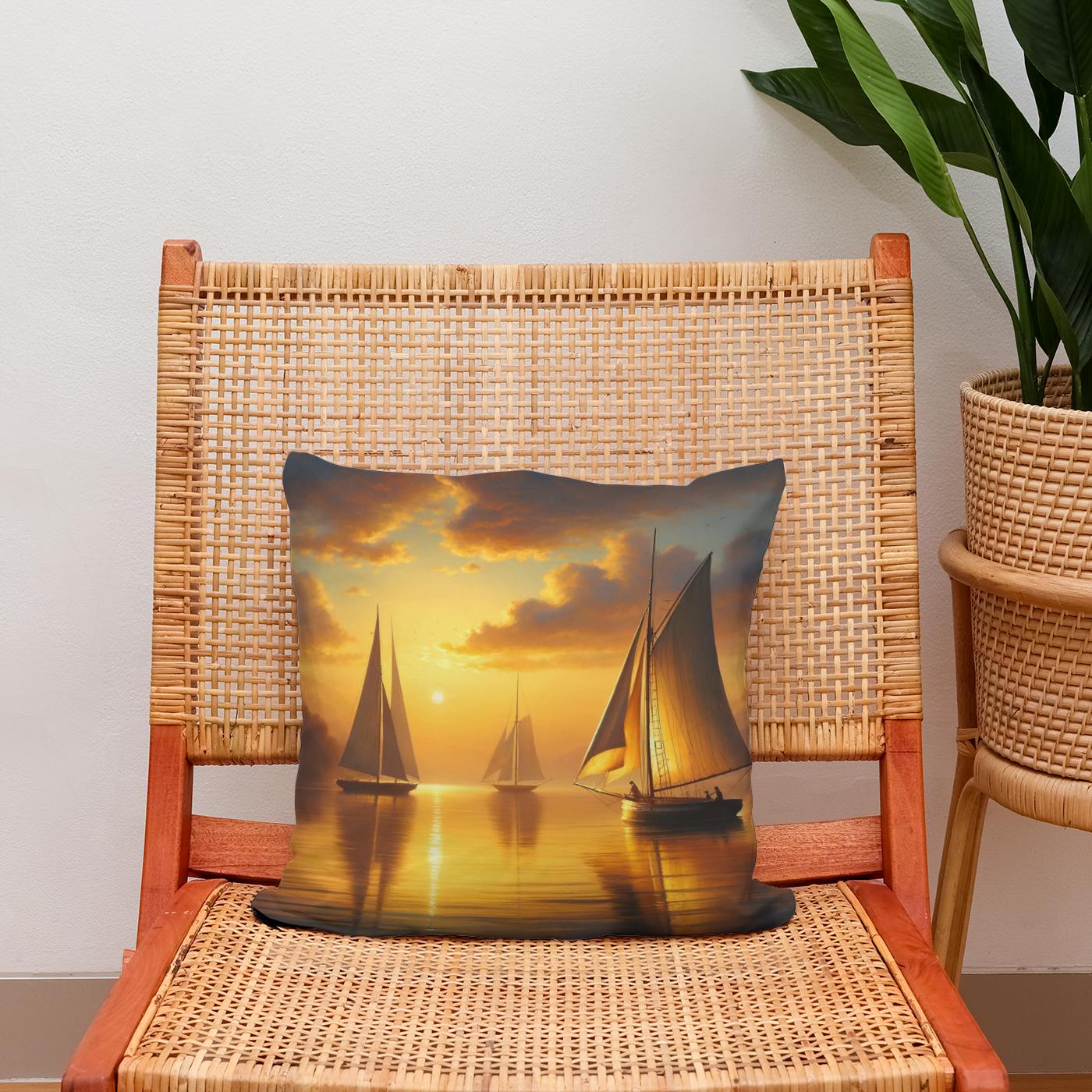 Lakeside Twilight Cotton Cushion