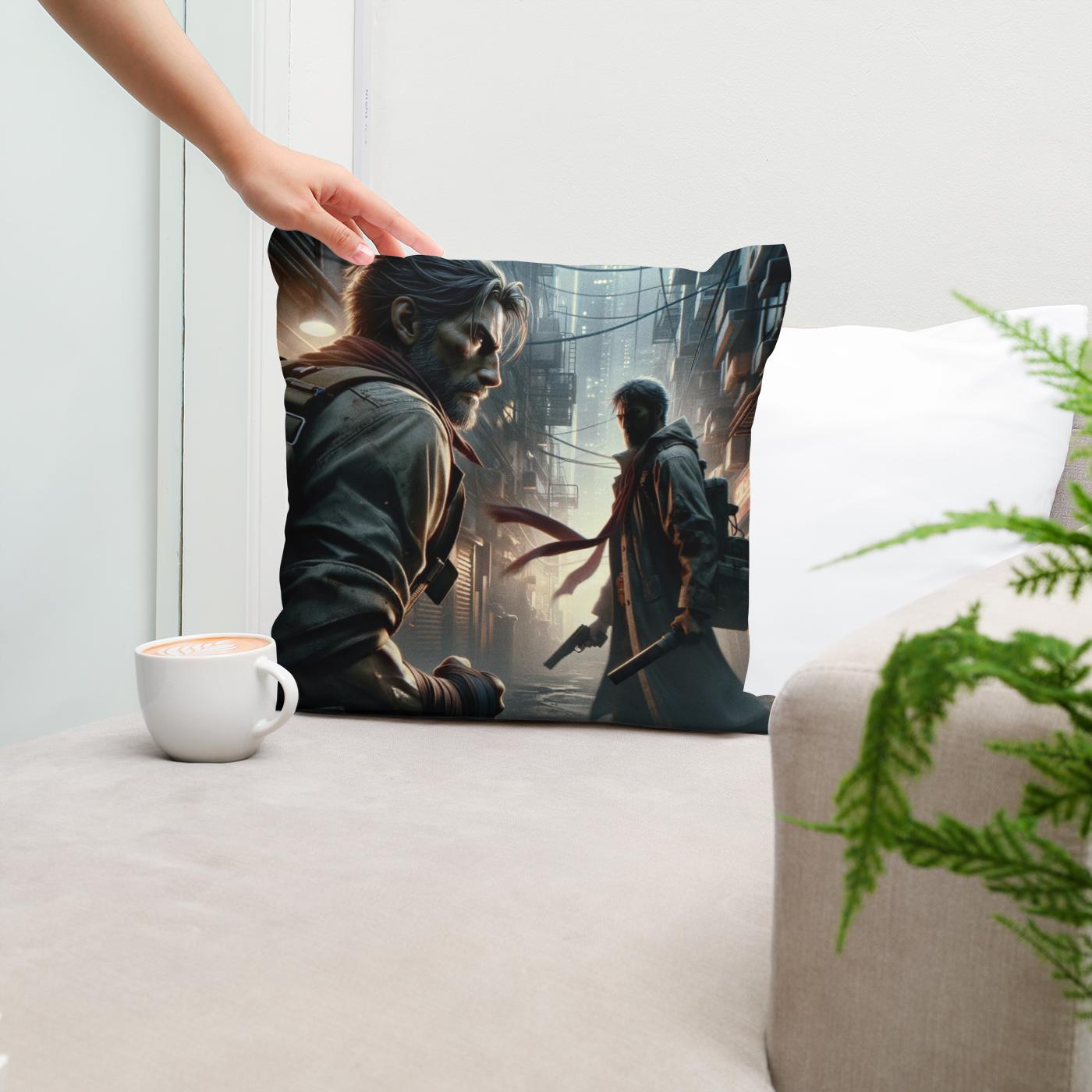 Alleyway Confrontation Cotton Cushion