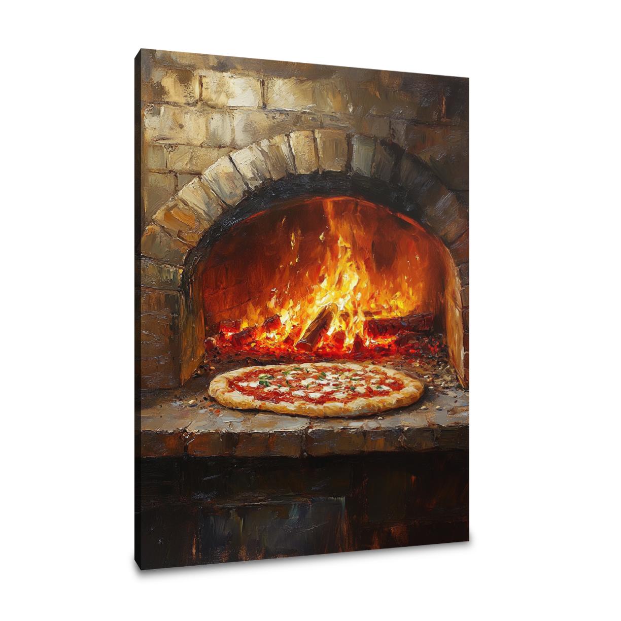 Fiery Pizza Canvas