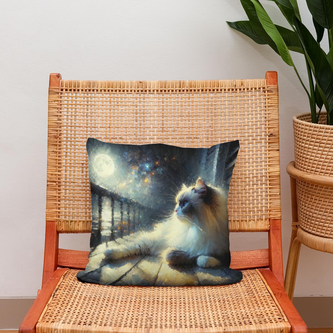 Moonlit Serenity Cotton Cushion