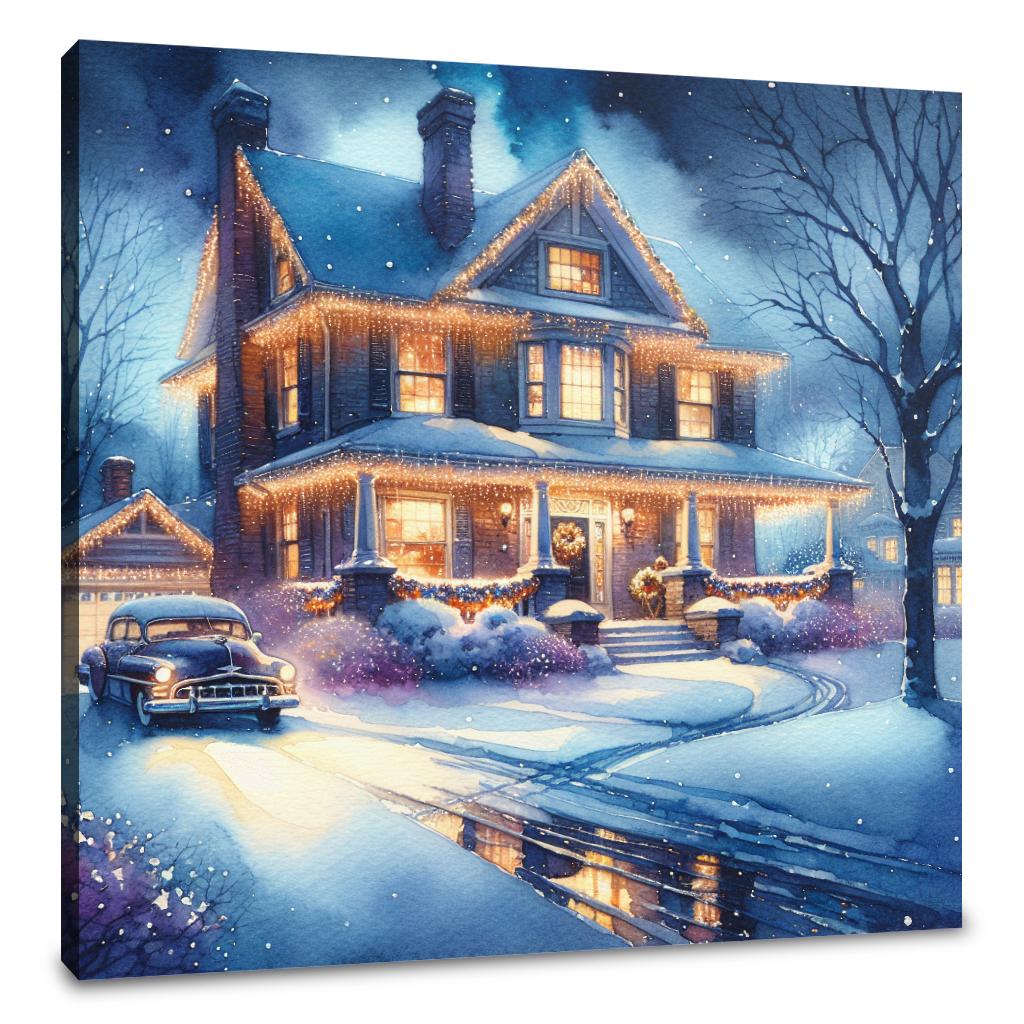 Melancholic Winter Night Canvas