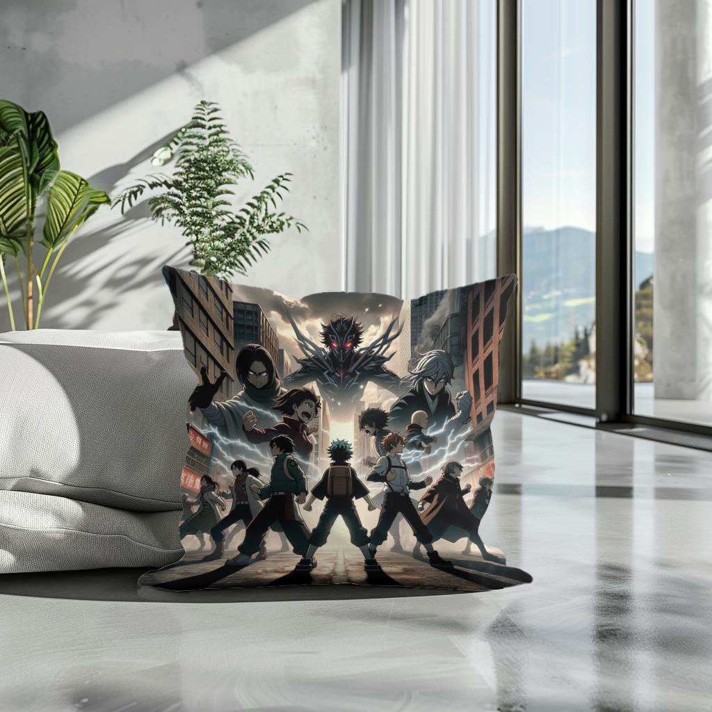 Cityscape Heroic Standoff Cotton Cushion