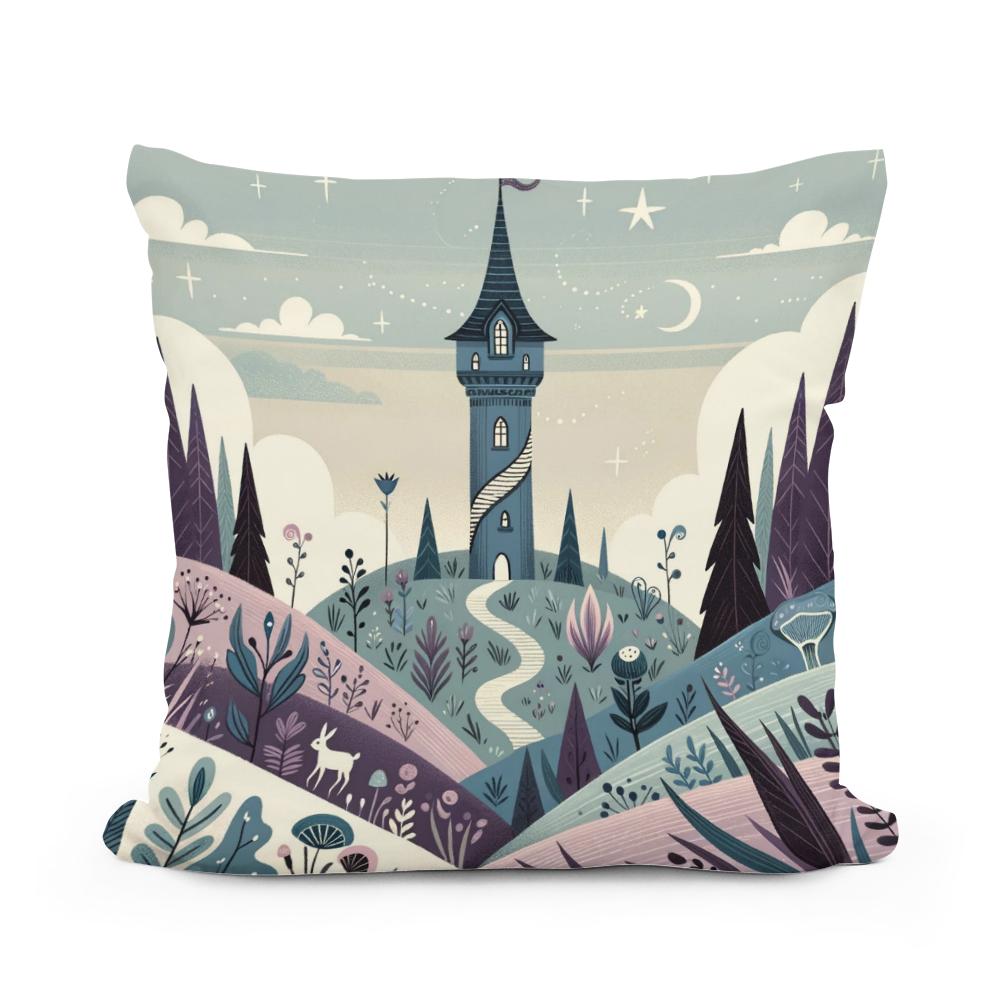 Mystic Tower Cotton Cushion