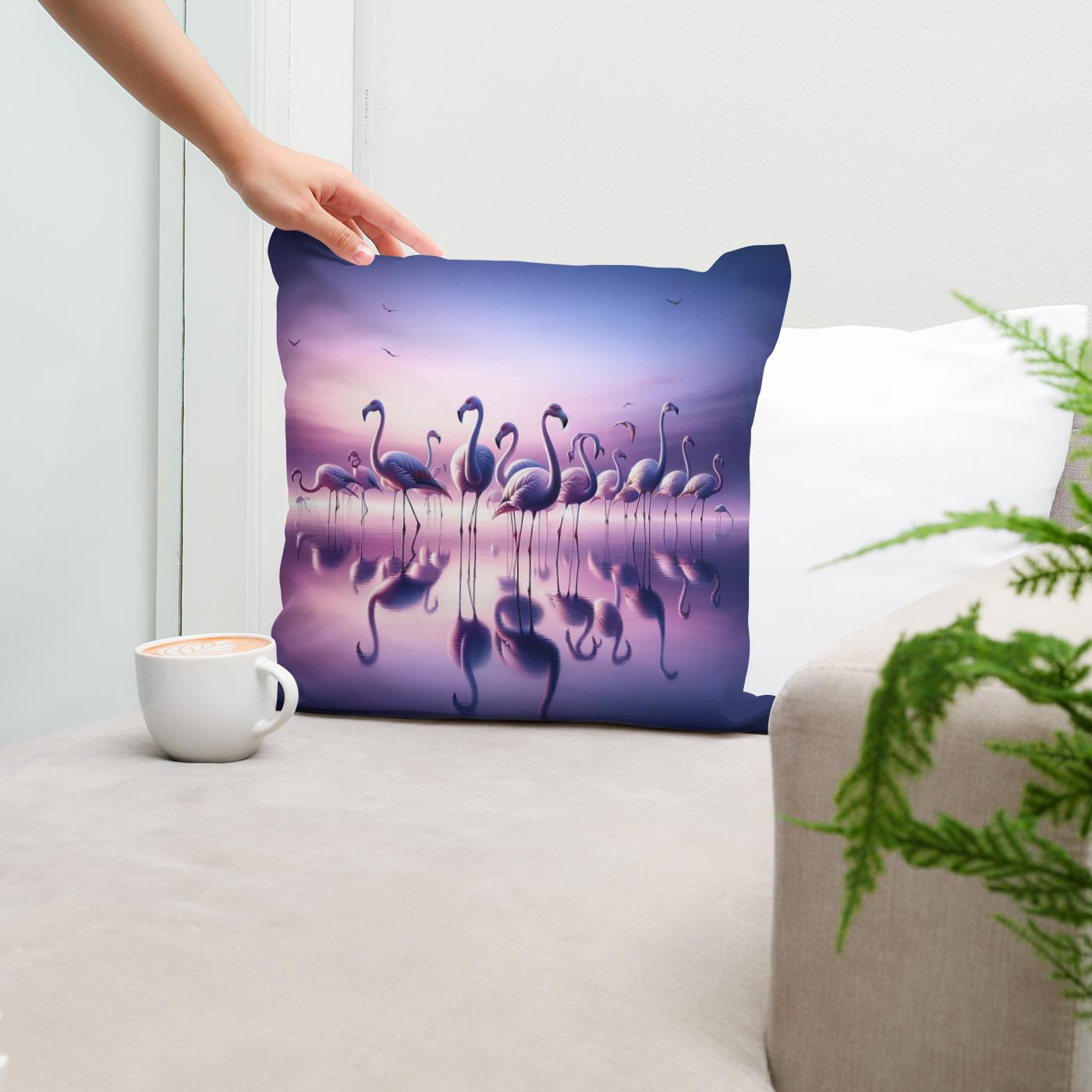 Twilight Flamingo Cotton Cushion