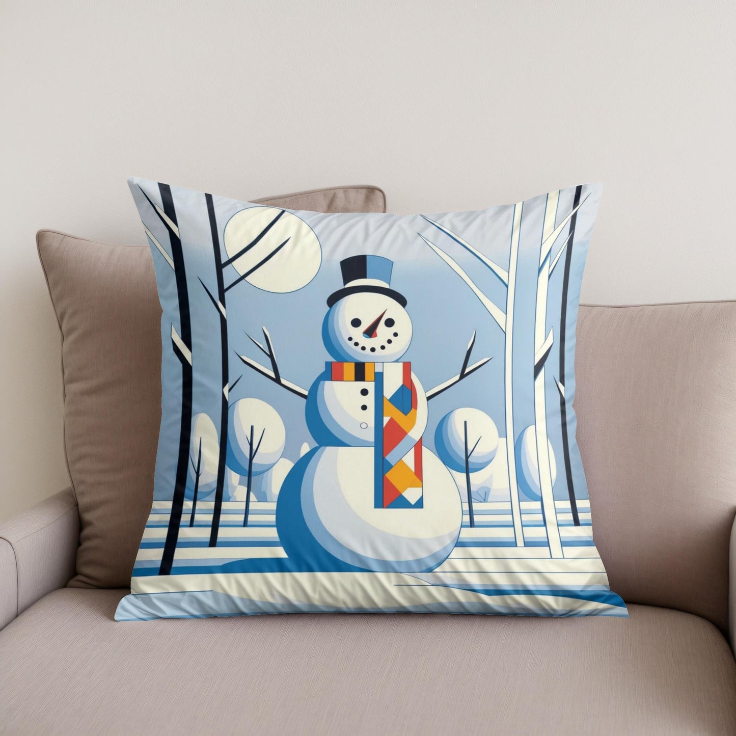 Geometric Winter Cotton Cushion