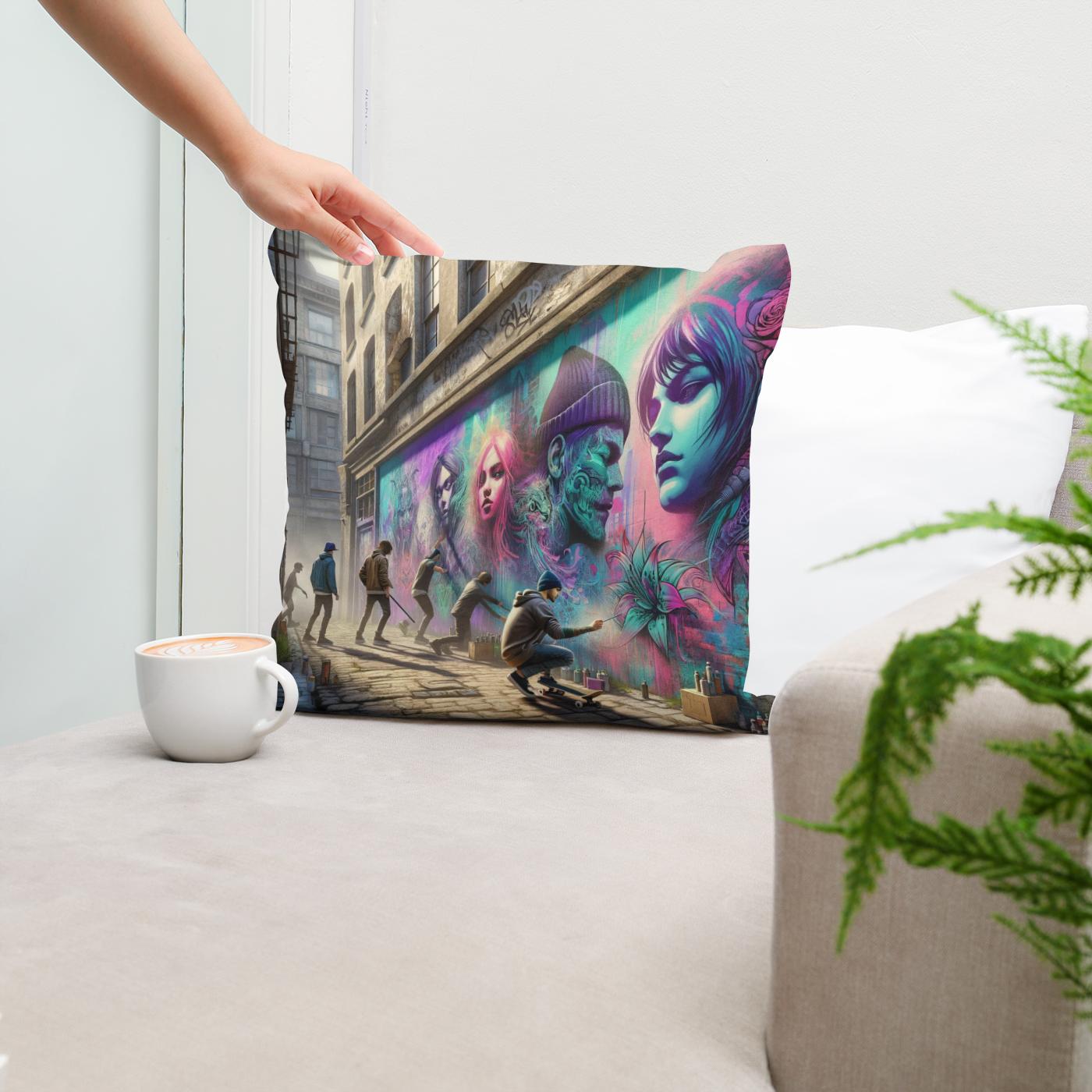 Alleyway Artistry Cotton Cushion