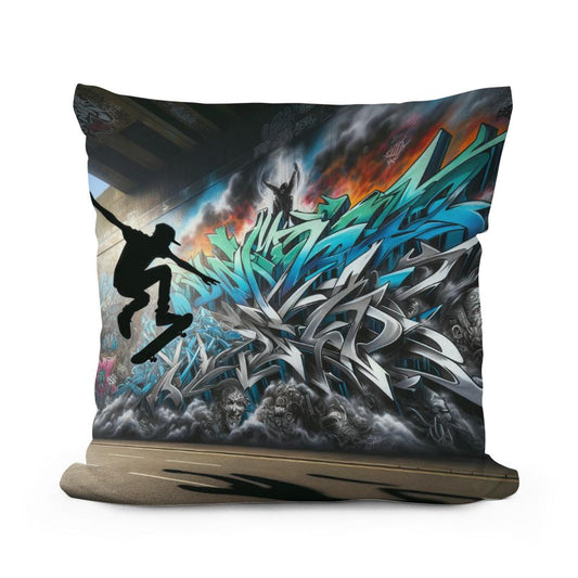 Skater's Silhouette Cotton Cushion