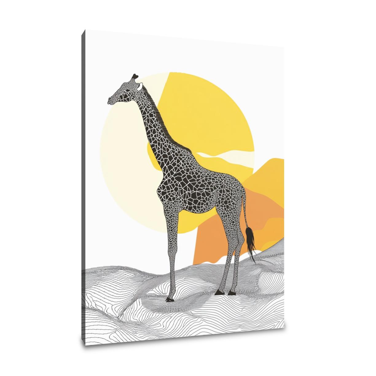 Vibrant Giraffe Elegance Canvas