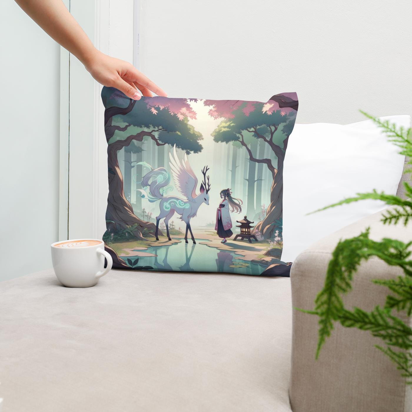 Enchanted Forest Encounter Cotton Cushion