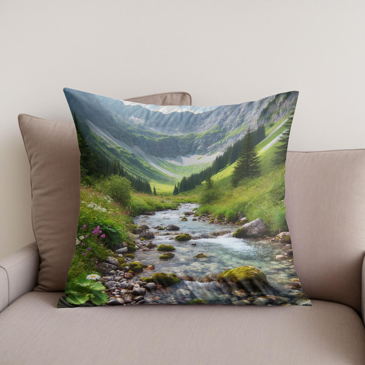 Mountain Stream Cotton Cushion