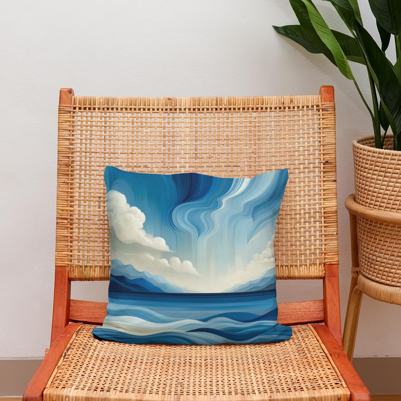 Azure Depths Cotton Cushion