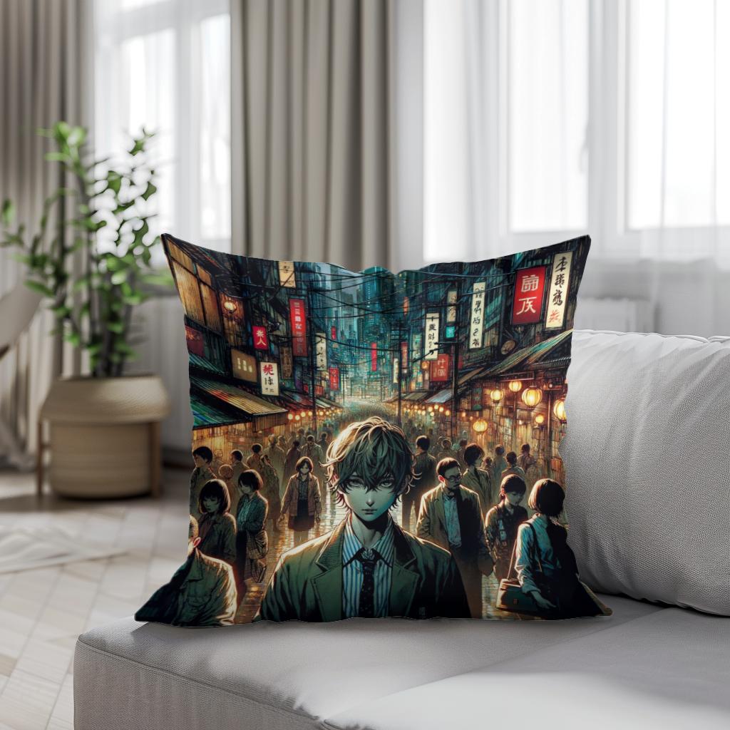 Metropolis Shadows Thriller Cotton Cushion