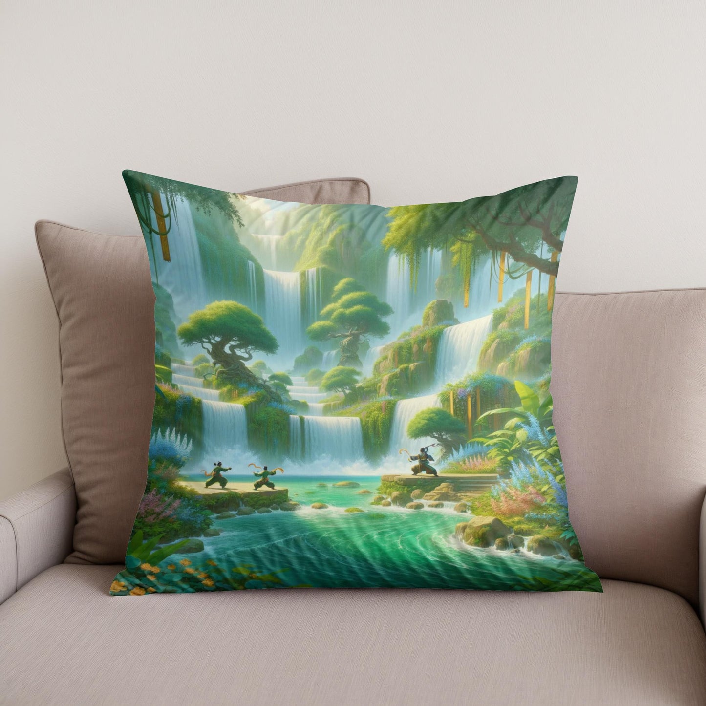 Pandaren Falls Cotton Cushion