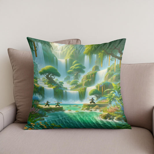 Pandaren Falls Cotton Cushion