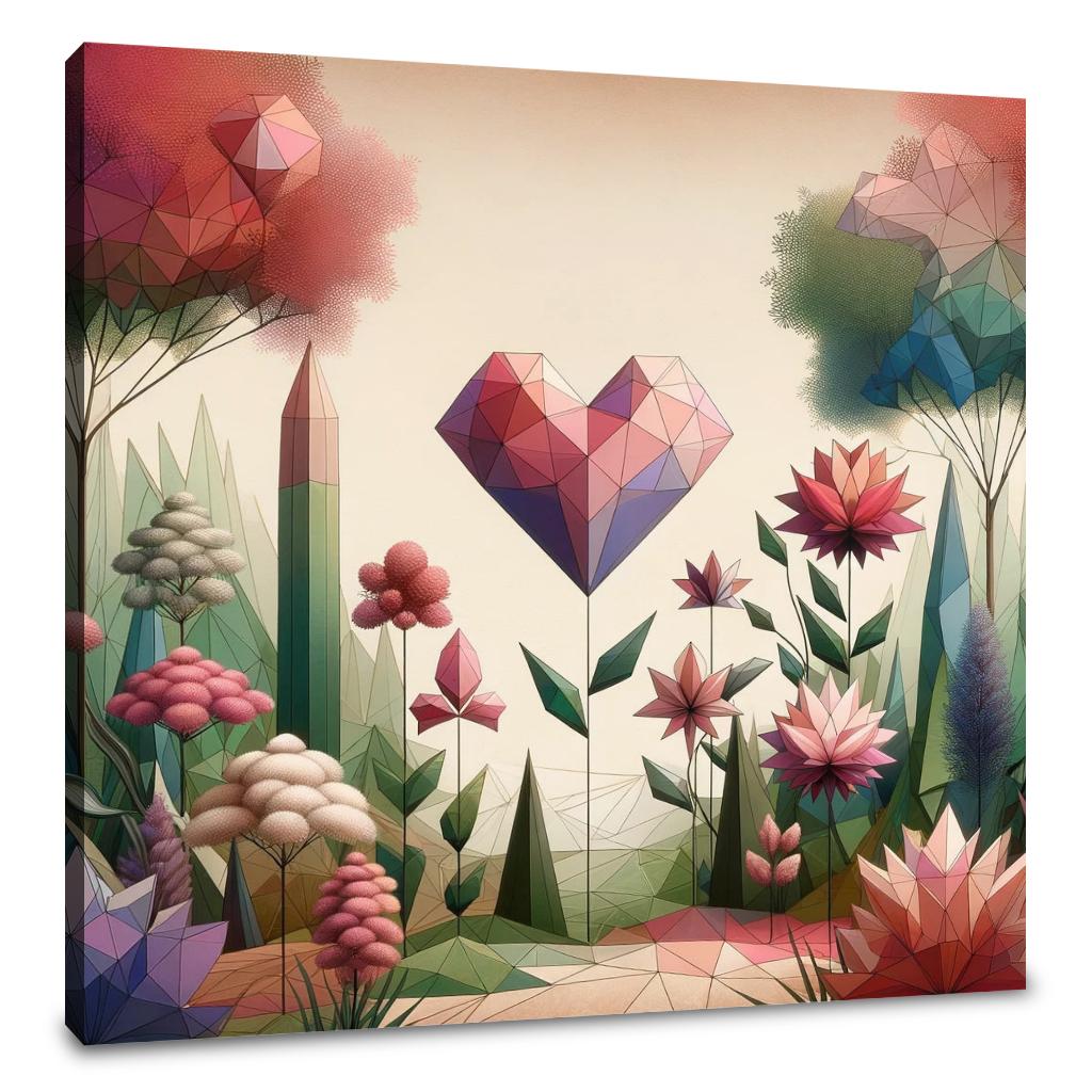 Heart Bloom Garden Canvas