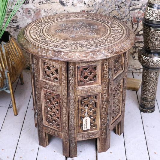 Zanskar Small Hand Carved Side Table