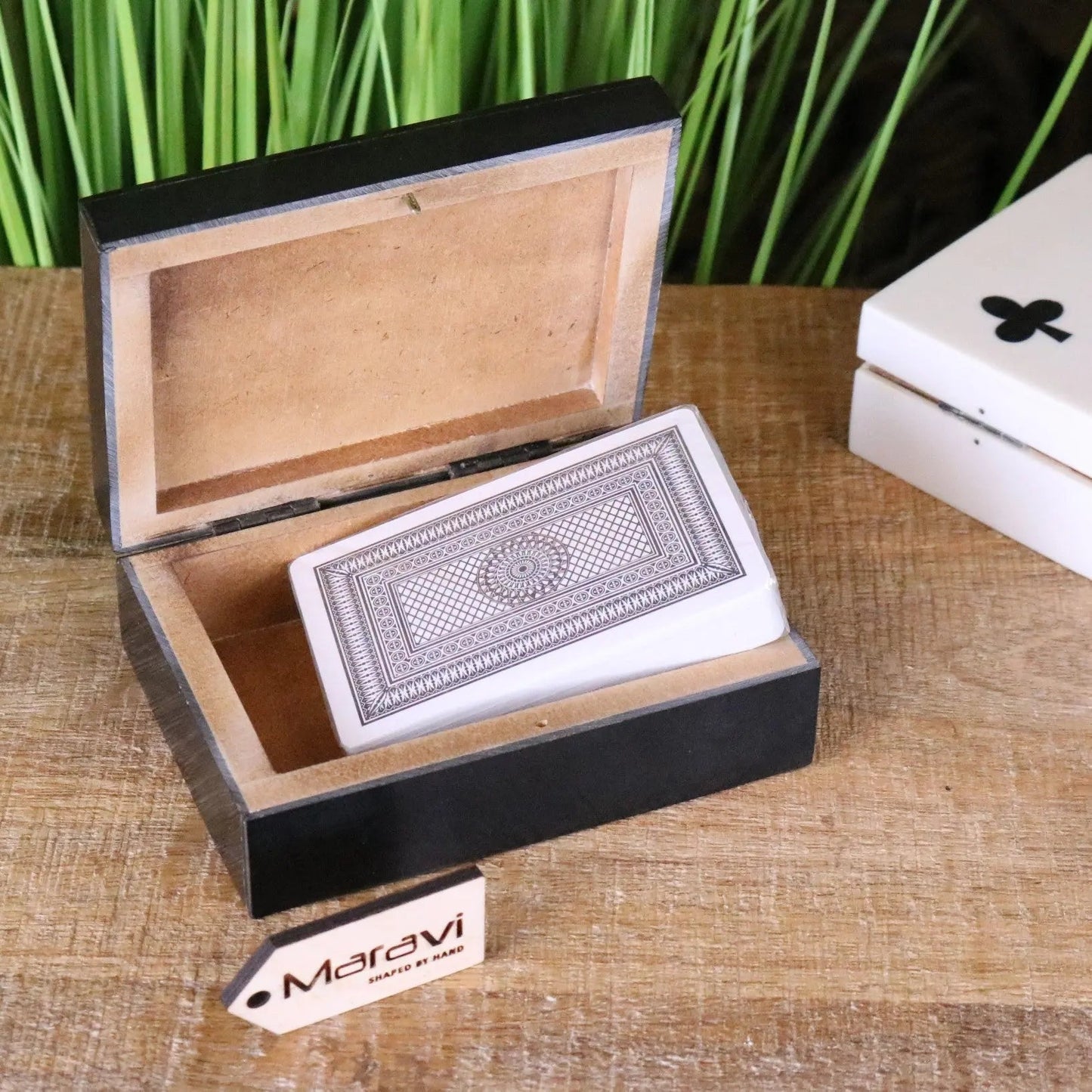 Zarita Luxury Playing Card Box Black and White