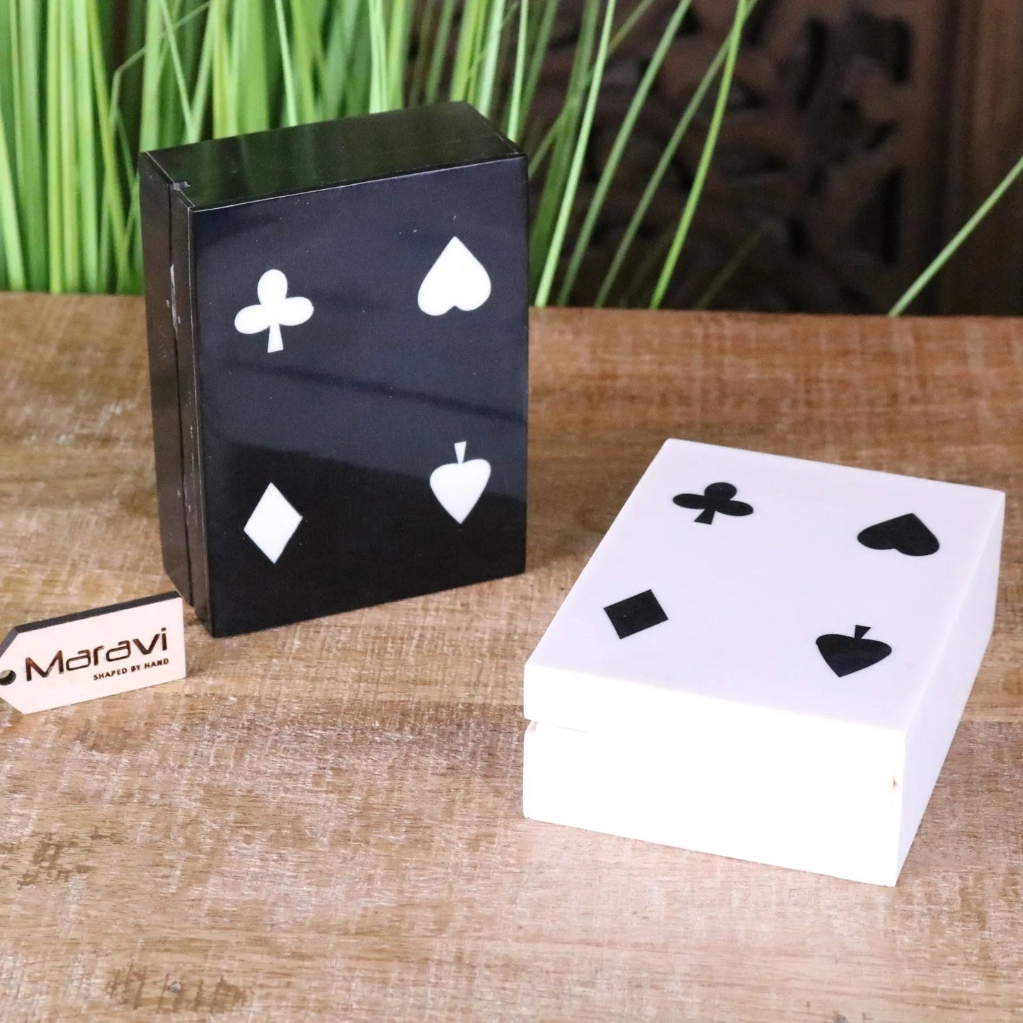 Zarita Luxury Playing Card Box Black and White