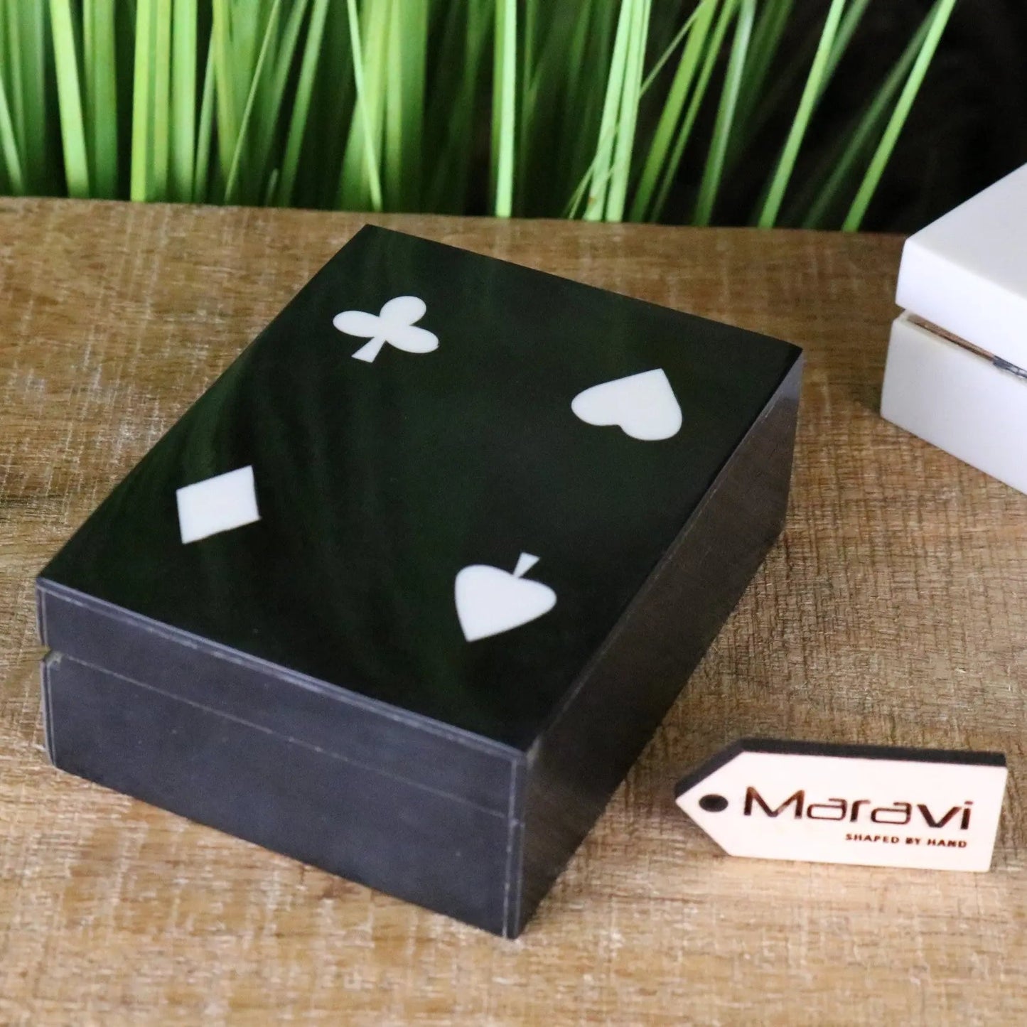 Zarita Luxury Playing Card Box Black and White