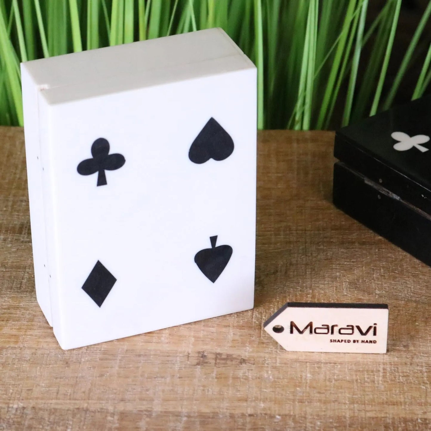 Zarita Luxury Playing Card Box Black and White