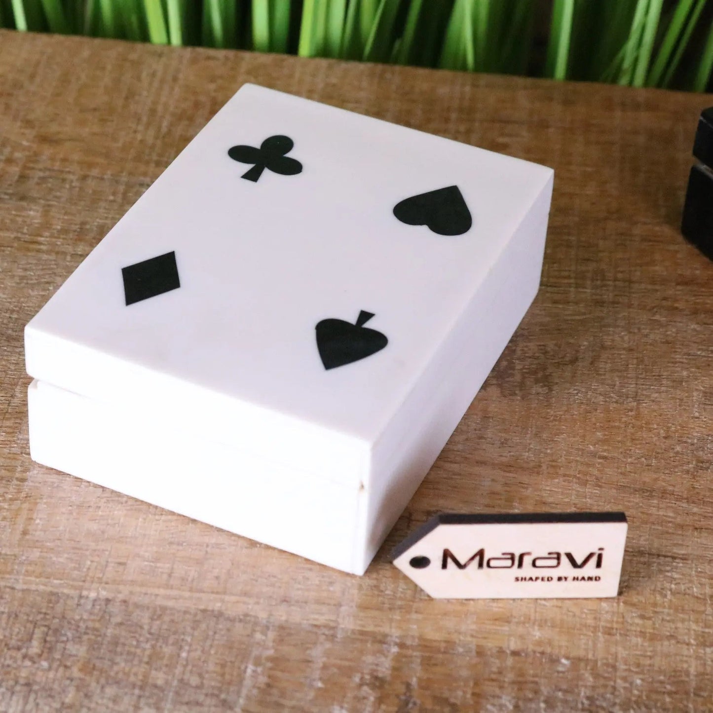Zarita Luxury Playing Card Box Black and White