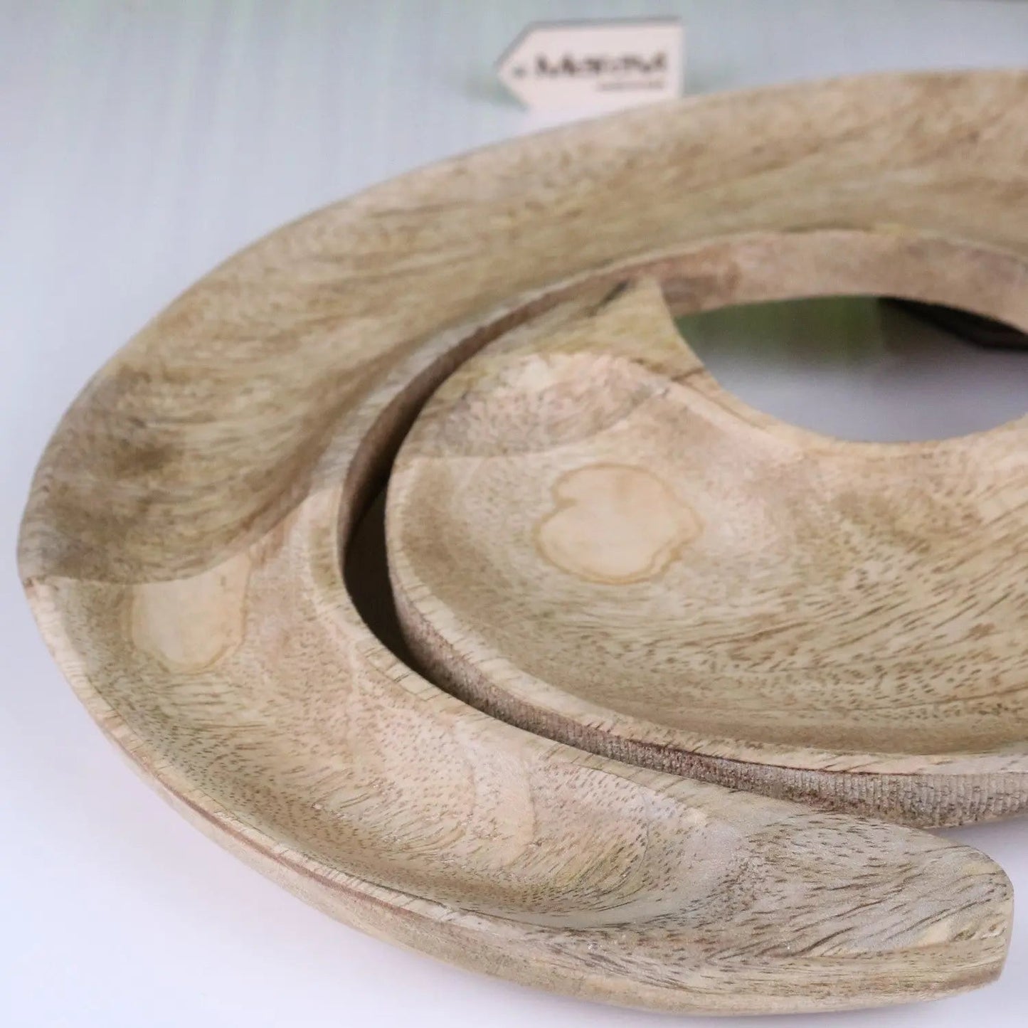 Zayana Swirl Mango Wood Serving Dish