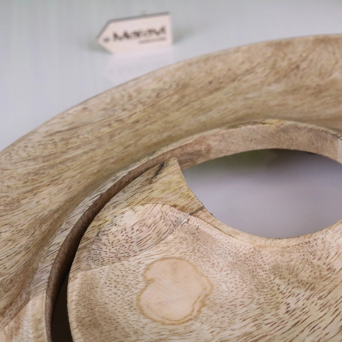 Zayana Swirl Mango Wood Serving Dish