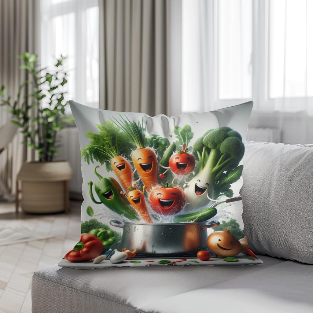 Veggie Splash Kitchen Cotton Cushion