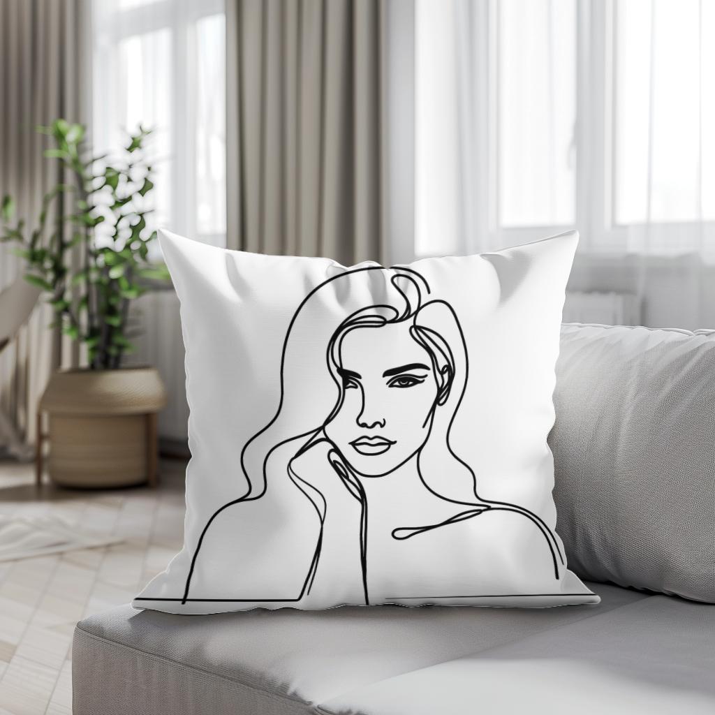 Woman:Line Simplicity Cotton Cushion