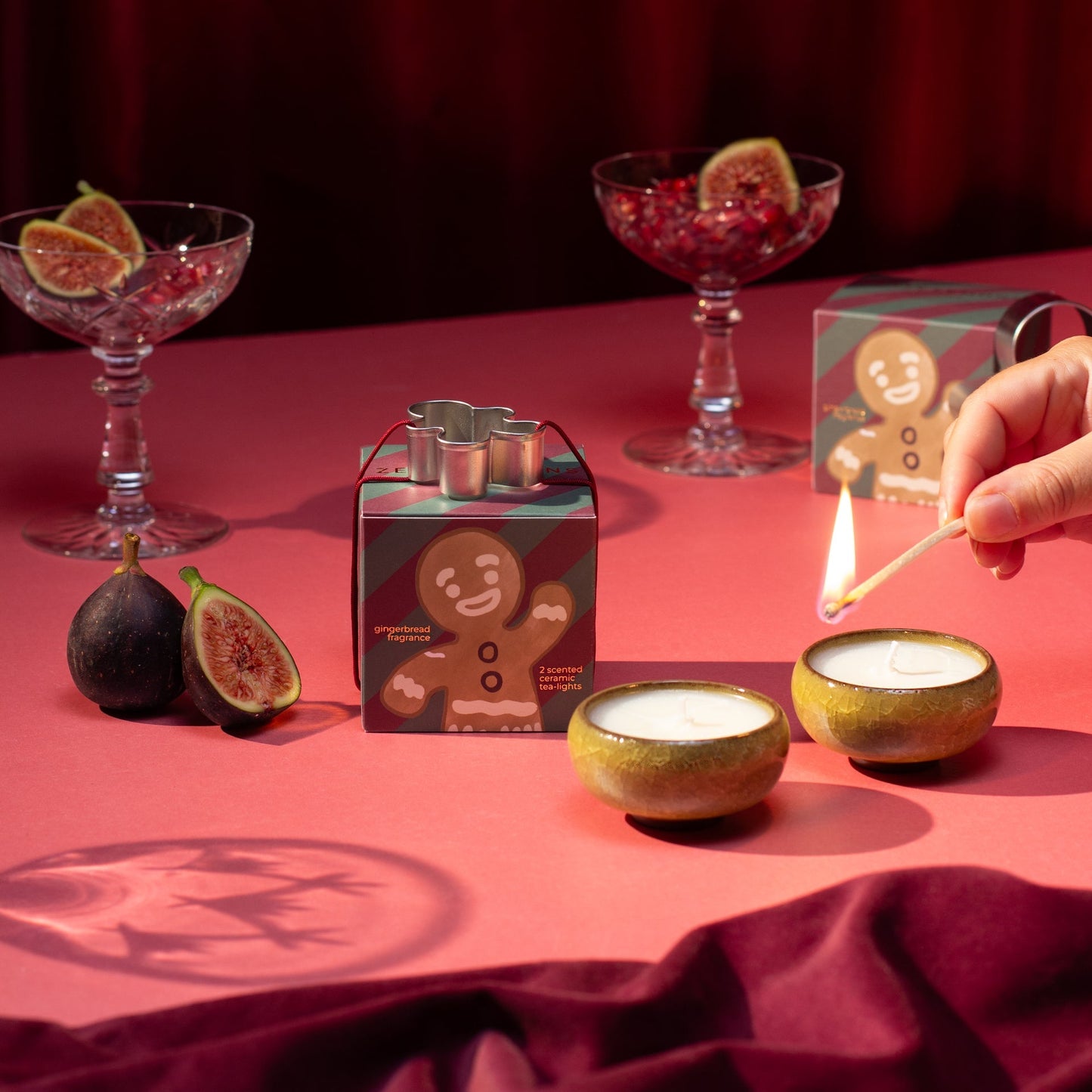 Sparkle Season: Gingerbread Tea Lights (Box of 2) - Gingerbread