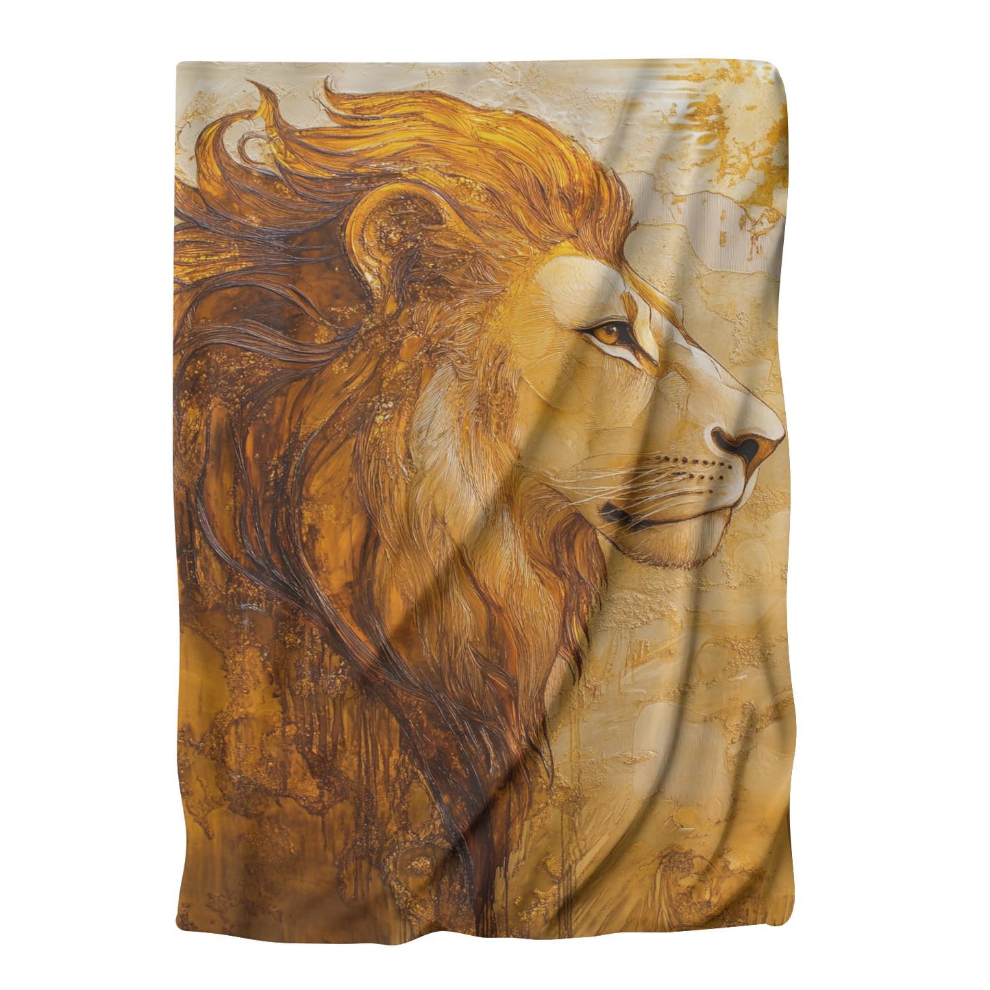 Contemplative Lion Blanket