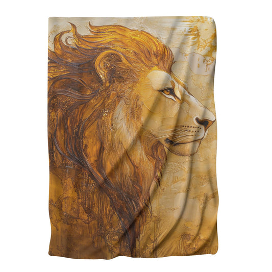 Contemplative Lion Blanket